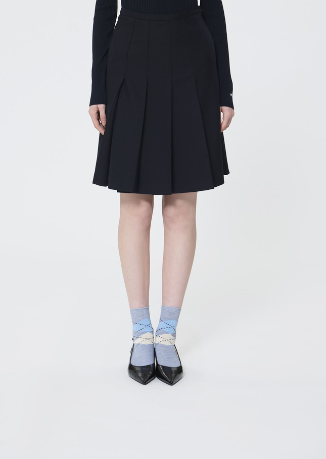 Jeanne skirt midnight blue in cold wool Night TARA JARMON UK