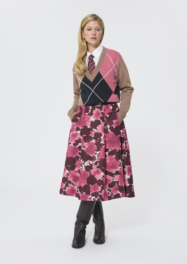 Joe Skirt ecru floral print Craie TARA JARMON UK