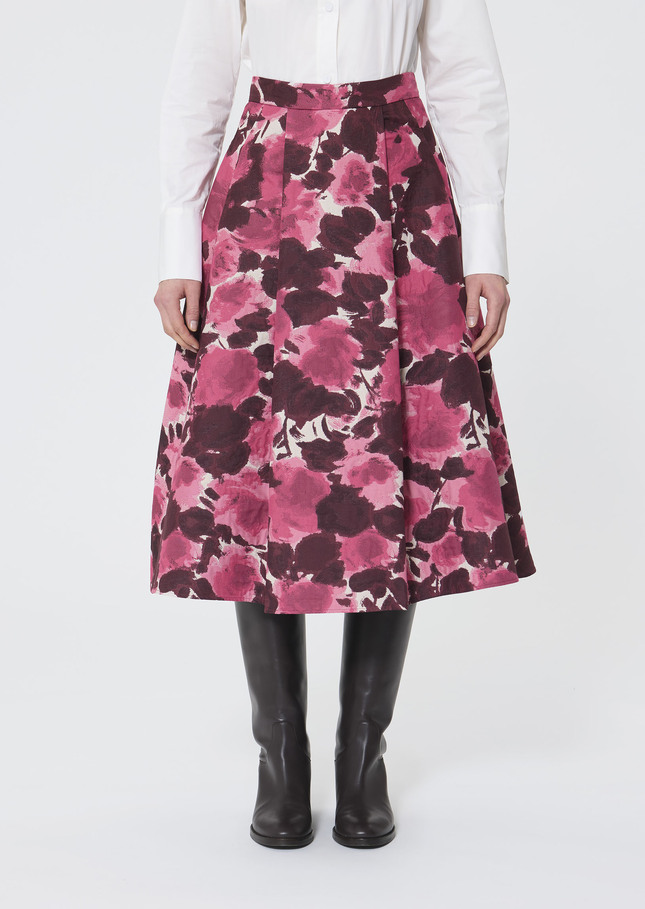Joe Skirt ecru floral print Craie TARA JARMON UK