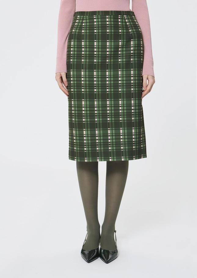 Jaden skirt green with a tartan check Cactus TARA JARMON UK