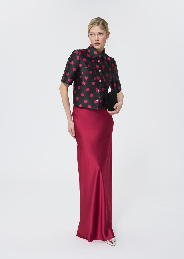 Jesta skirt red satin Garnet TARA JARMON UK