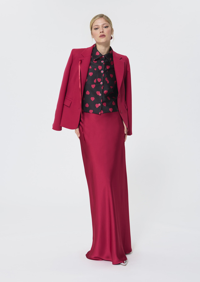 Jesta skirt red satin Garnet TARA JARMON UK