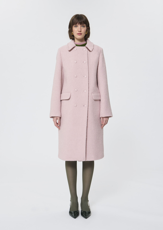 Marguerite Coat pink in bouclé wool Pink TARA JARMON UK
