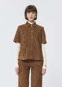 Camilia shirt beige corduroy Nut brown TARA JARMON UK