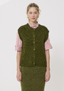 Gibson Vest soft green wool Cactus TARA JARMON UK