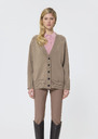 Grace Vest beige in merino and alpaca wool Taupe color TARA JARMON UK