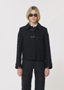 Manoel Coat black woolen cloth Black TARA JARMON UK