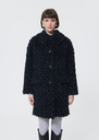 Mael Coat midnight blue faux bouclé fur Night TARA JARMON UK