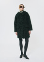 Mael Coat green faux curly fur Green TARA JARMON UK