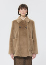Melba Coat beige faux fur Taupe color TARA JARMON UK