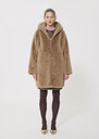 Margaret Coat beige faux fur Taupe color TARA JARMON UK