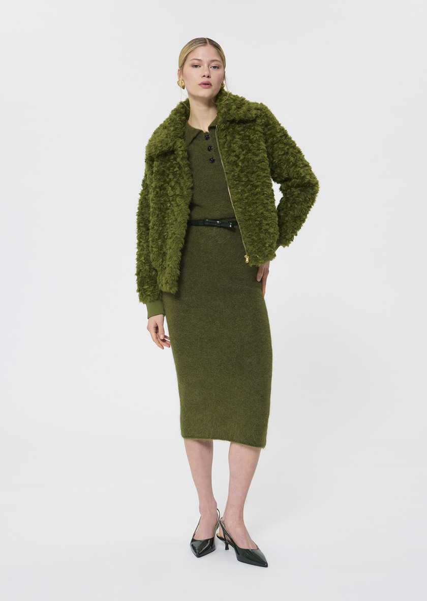 Janna skirt green brushed alpaca Green TARA JARMON UK