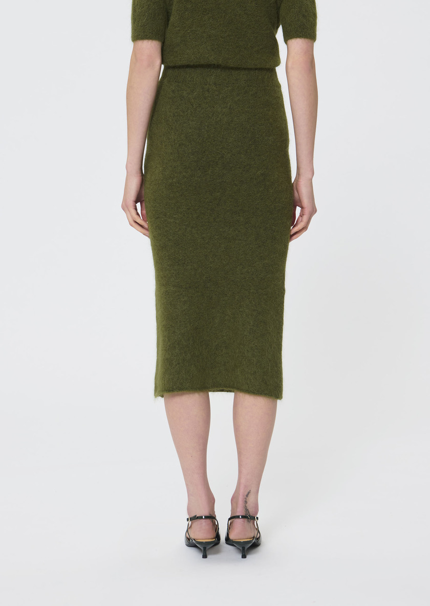 Janna skirt green brushed alpaca Green TARA JARMON UK