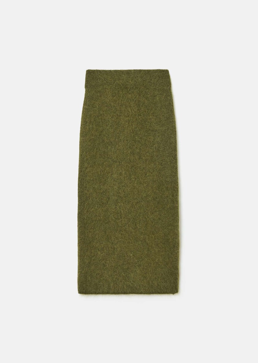 Janna skirt green brushed alpaca Green TARA JARMON UK