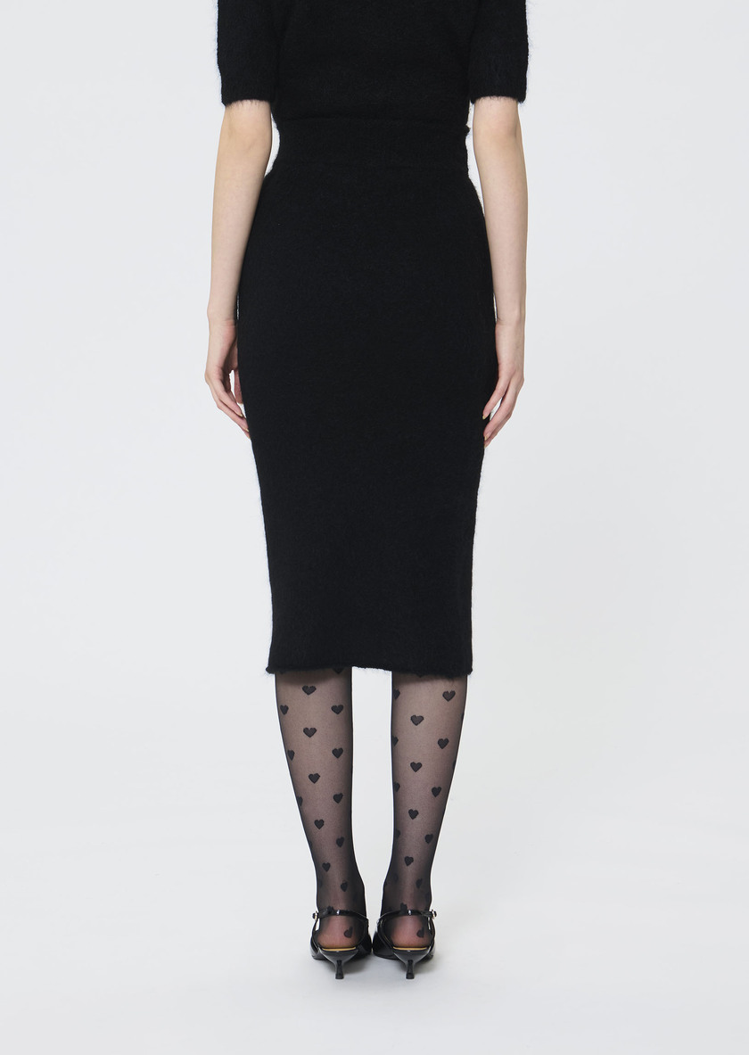 Janna skirt black brushed alpaca Black TARA JARMON UK