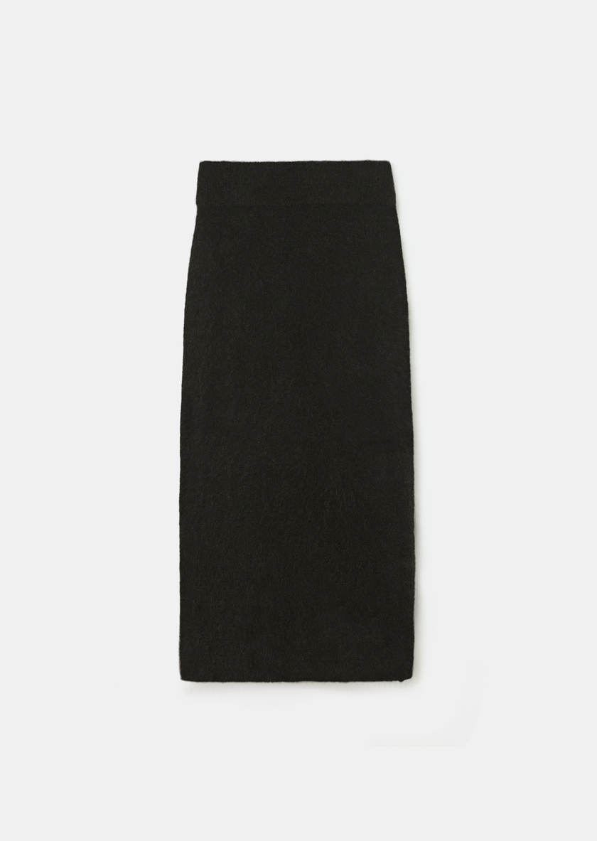 Janna skirt black brushed alpaca Black TARA JARMON UK