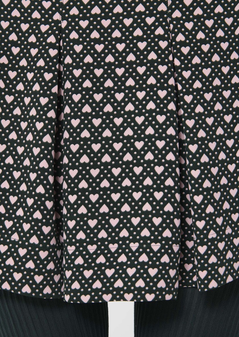 Justine Skirt green with small heart print Vert anglais TARA JARMON UK