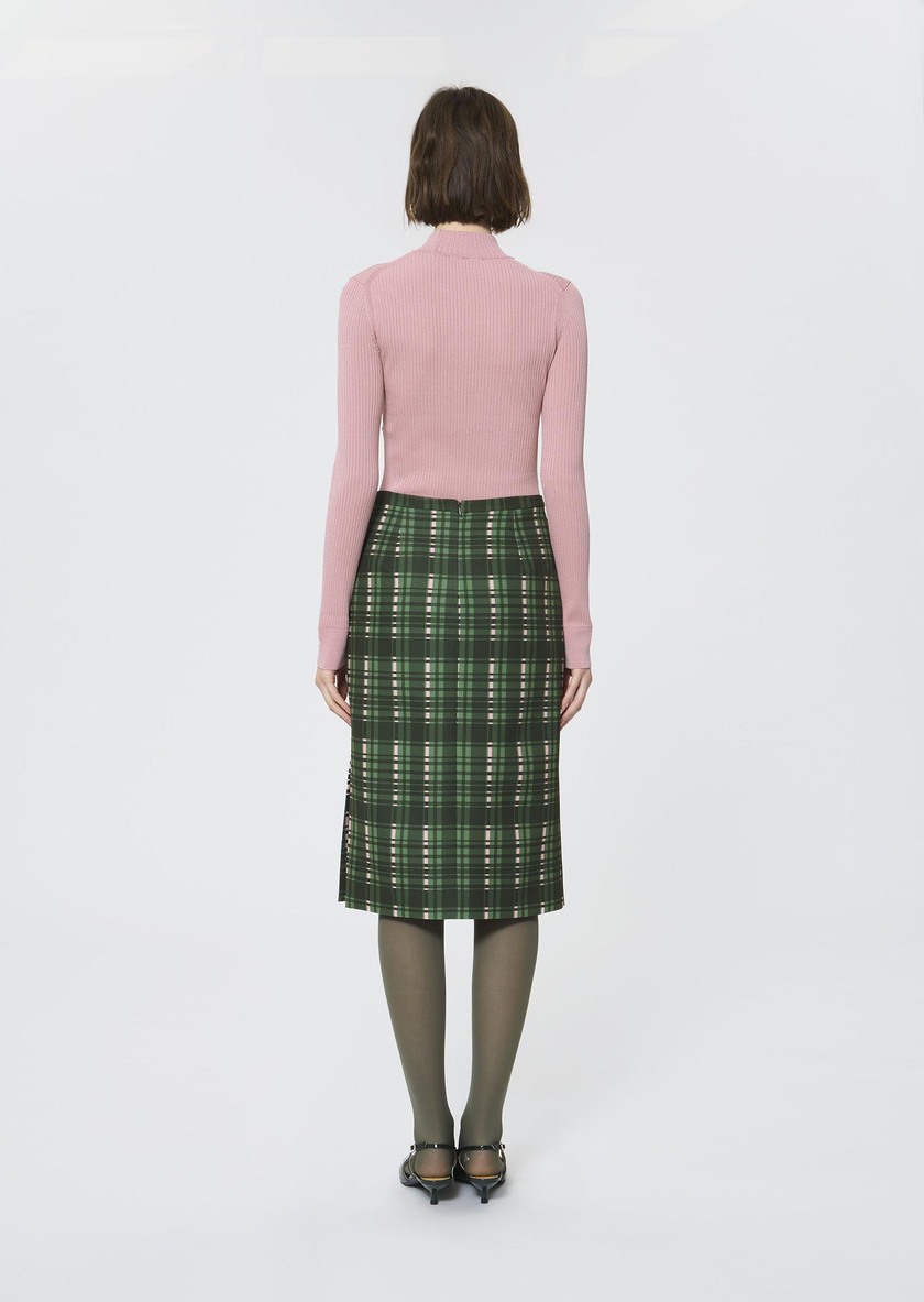 Jaden skirt green with a tartan check Cactus TARA JARMON UK