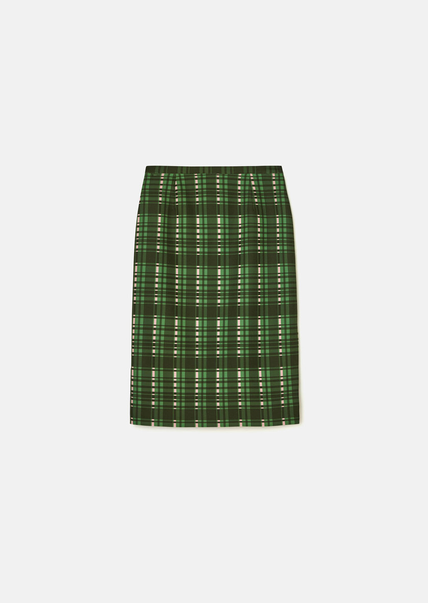 Jaden skirt green with a tartan check Cactus TARA JARMON UK