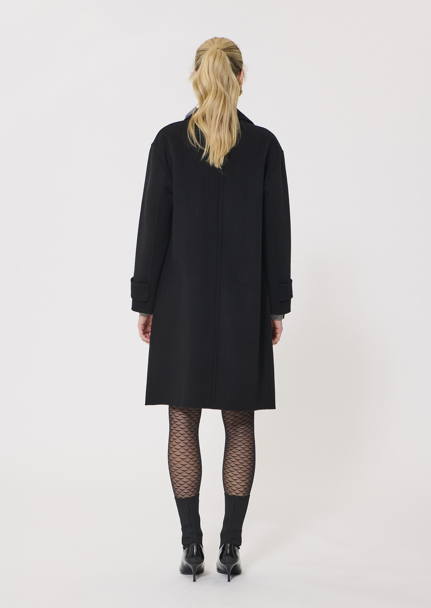 Maeline coat black double-sided wool Black TARA JARMON UK
