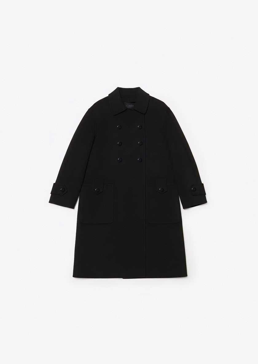Maeline coat black double-sided wool Black TARA JARMON UK