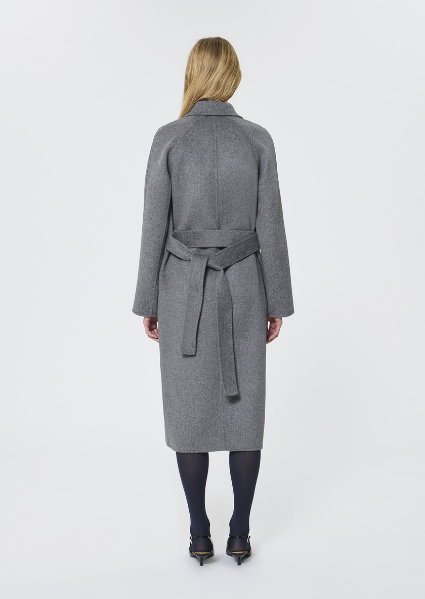 Martino Coat heather grey double-faced wool Gray grey TARA JARMON UK