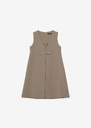 Raphaelle Dress beige wool Taupe color TARA JARMON UK