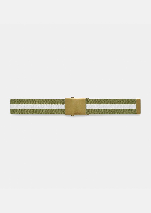 Lucas Belt green with stripes Pomme TARA JARMON UK