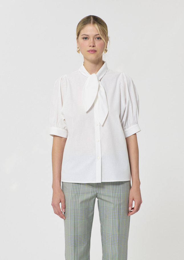 Candyce shirt ecru ribbed cotton Off-white TARA JARMON UK