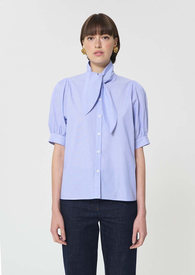 Candyce shirt blue with thin stripes Blue TARA JARMON UK