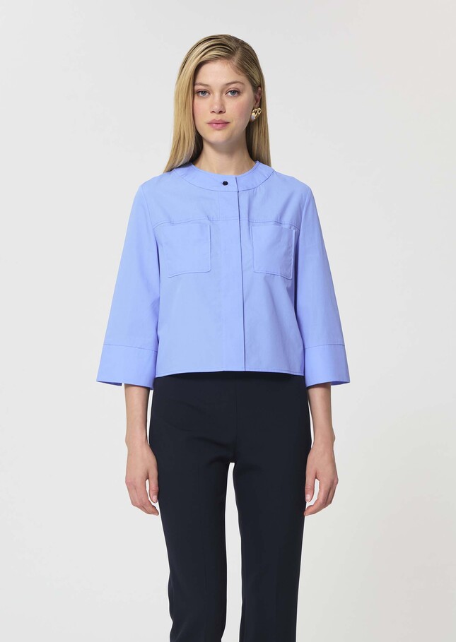 Cloé shirt sky blue poplin Horizon TARA JARMON UK