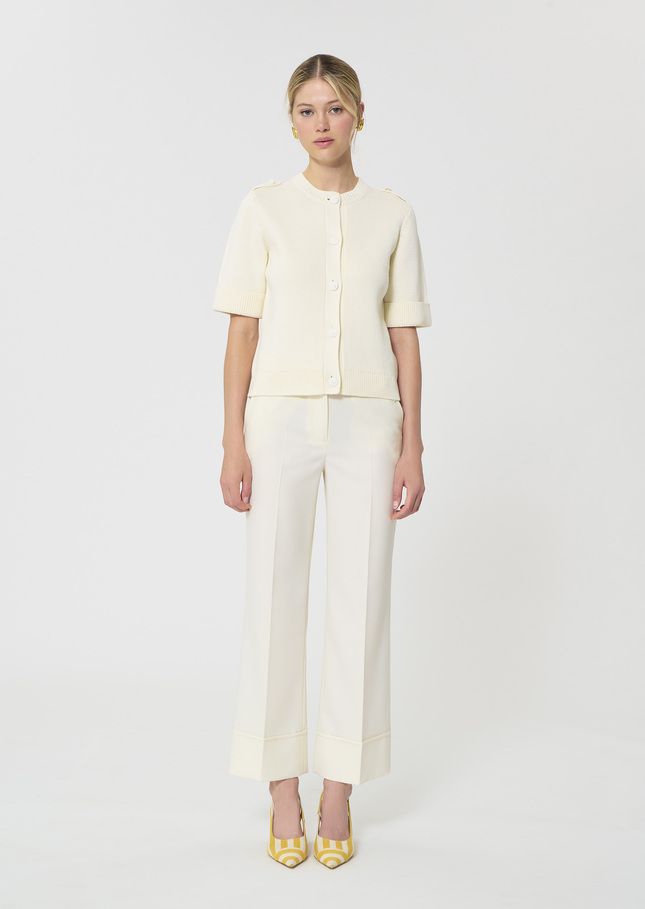 Gisèle Vest ecru cotton Off-white TARA JARMON UK