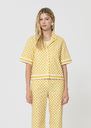 César shirt yellow checkered pattern linen Mimosa TARA JARMON UK