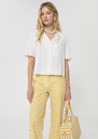 Coraline Shirt ecru ribbed cotton Off-white TARA JARMON UK