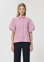 Caly Shirt red striped poplin Cerise TARA JARMON UK