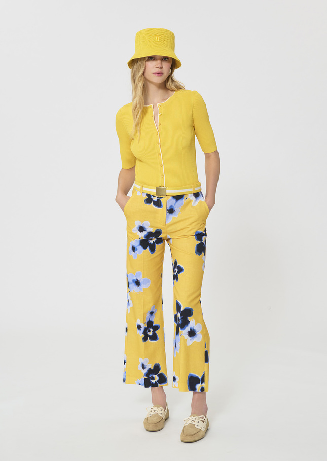 Gipsy Vest yellow ribbed knit Mimosa TARA JARMON UK