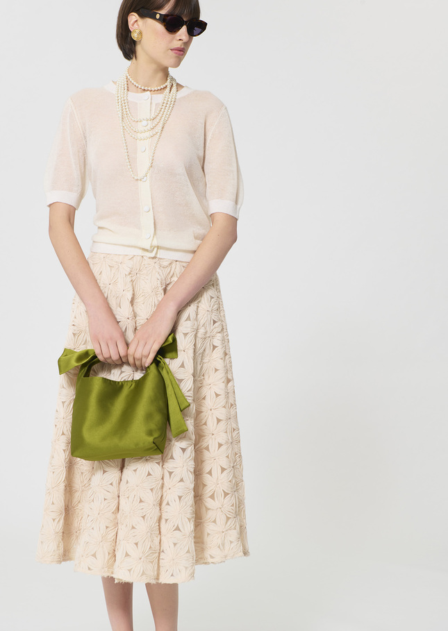 Gillie Vest ecru in extra fine mohair Off-white TARA JARMON UK