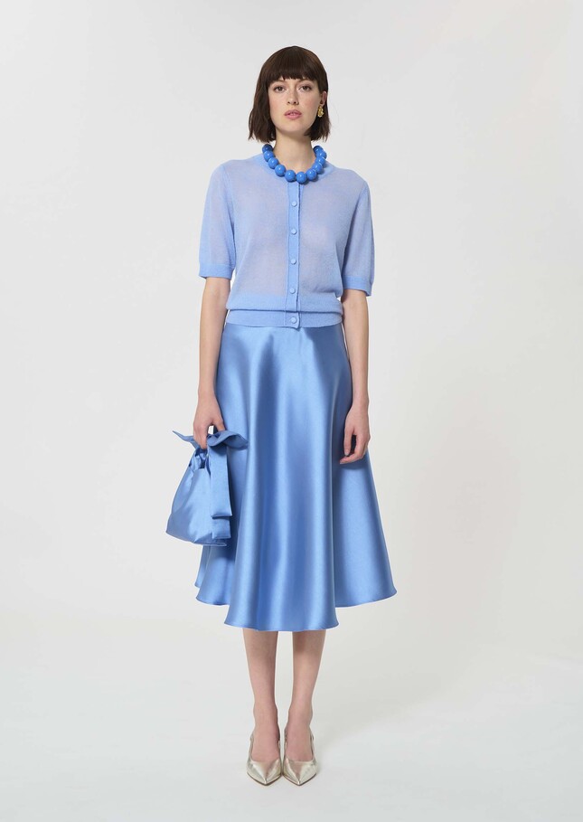 Gillie Vest sky blue in extra fine mohair Horizon TARA JARMON UK