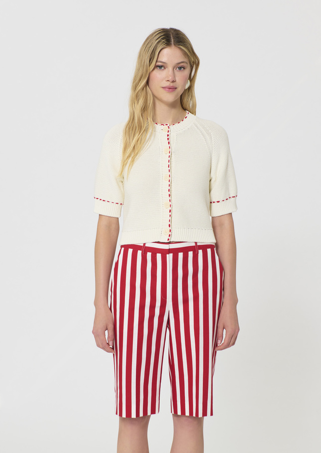 Gracy Vest ecru cotton Off-white TARA JARMON UK