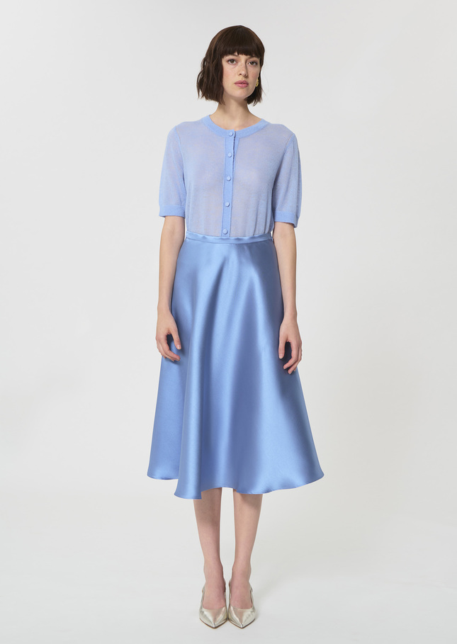 Josephine skirt sky blue duchess satin Horizon TARA JARMON UK