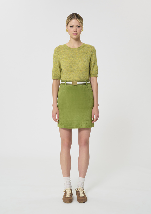Janice Skirt green suede Pomme TARA JARMON UK