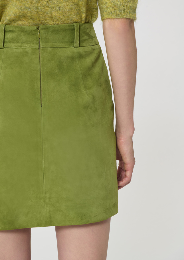 Janice Skirt green suede Pomme TARA JARMON UK