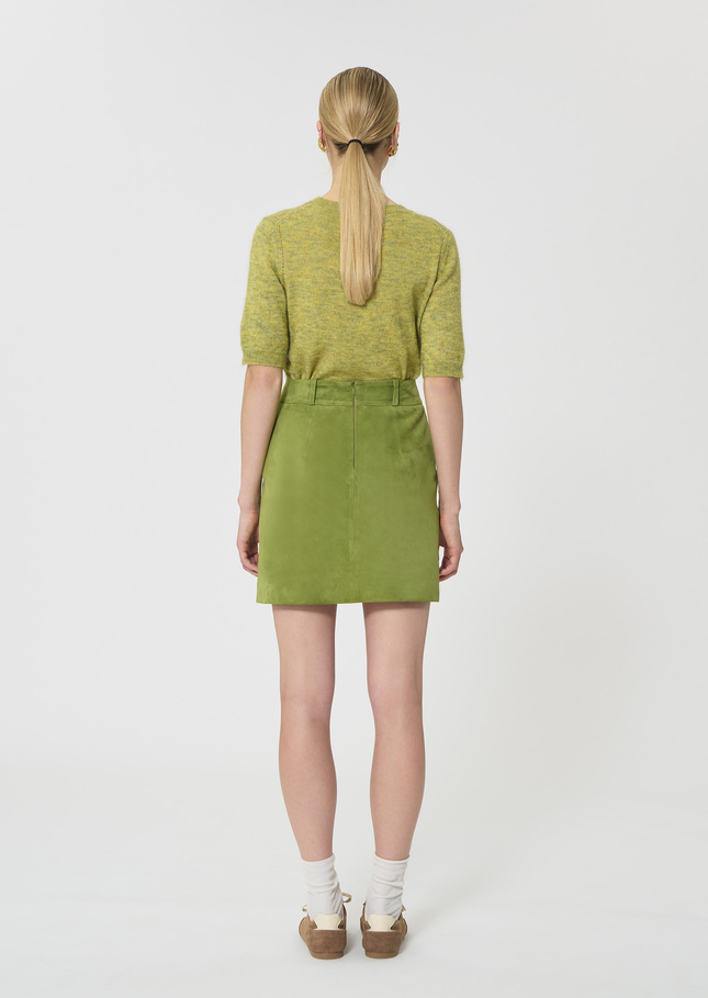 Janice Skirt green suede Pomme TARA JARMON UK