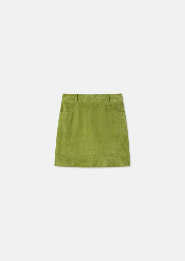 Janice Skirt green suede Pomme TARA JARMON UK