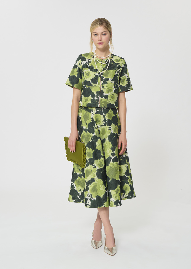 Joséphina Skirt ecru floral pattern Craie TARA JARMON UK