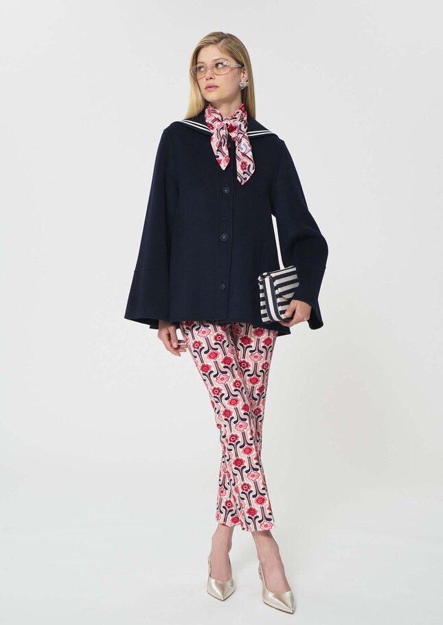 Melody Coat midnight blue double-faced wool Night TARA JARMON UK