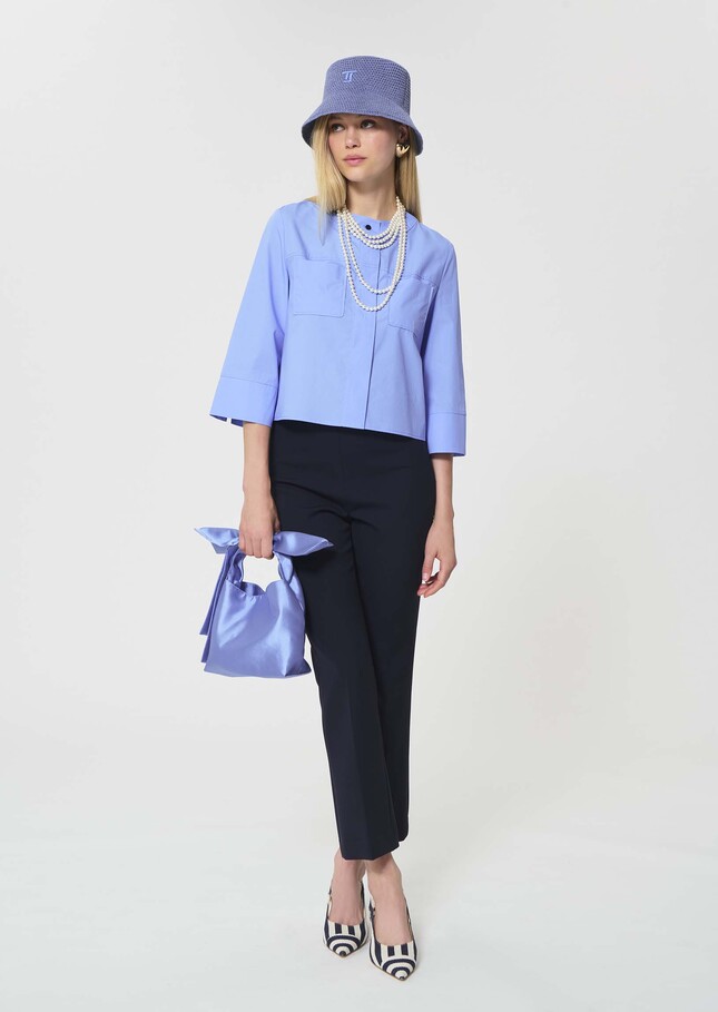 Paulin Trousers midnight blue double canvas Night TARA JARMON UK