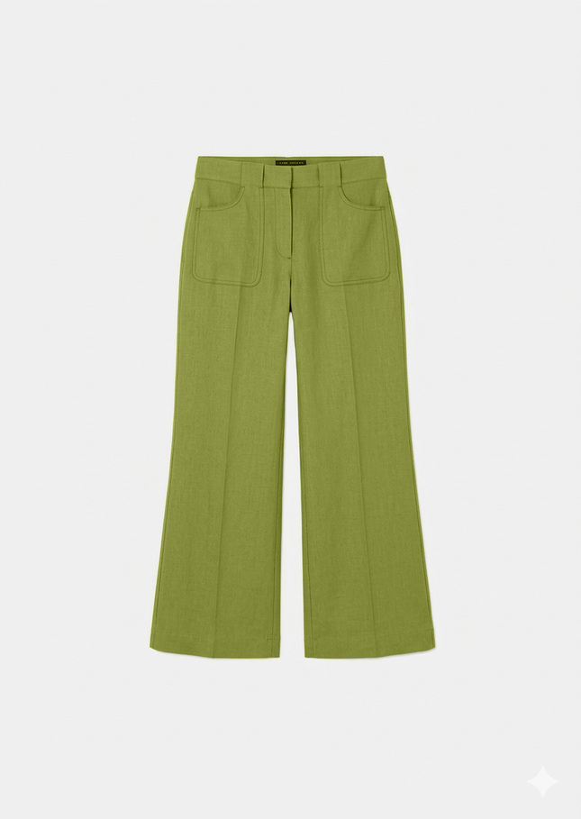 Pierrick trousers green cotton gabardine Pomme TARA JARMON UK