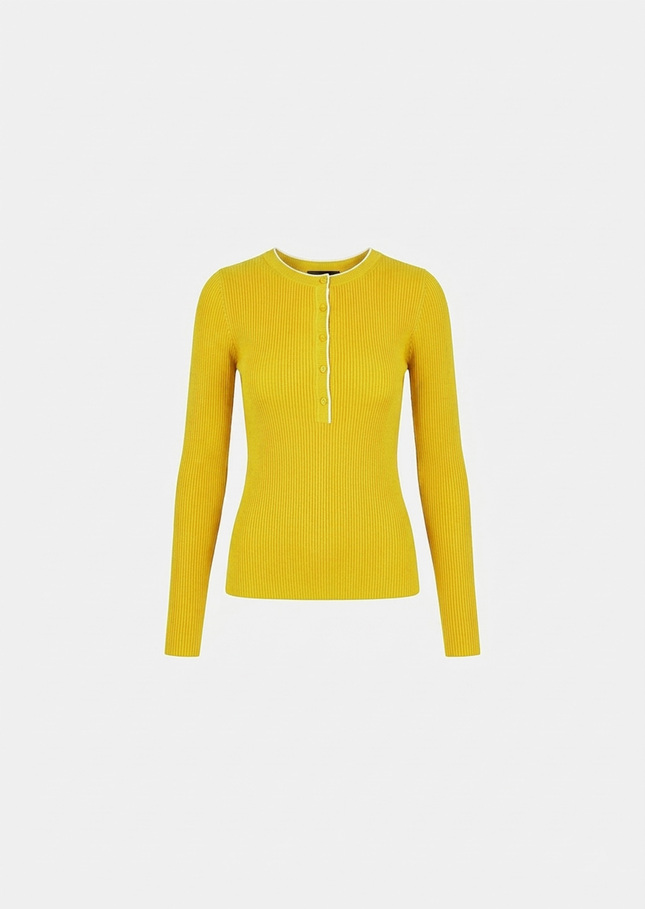 Paulie sweater yellow ribbed knit Mimosa TARA JARMON UK