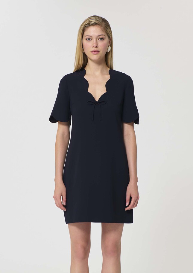 Romelina dress midnight blue in fluid crepe Night TARA JARMON UK